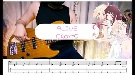 【リコリス・リコイル Tab】op Alive Claris Bass Cover Youtube