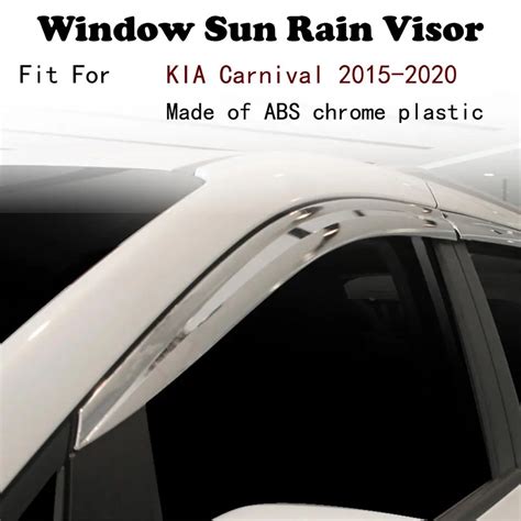 Abs Chrome Plastic Window Visor Vent Shades Sun Rain Guard Car