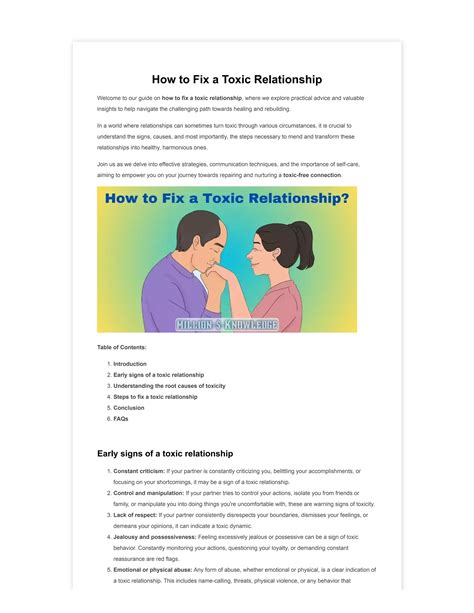 How To Fix A Toxic Relationship After Breaking Up Pdf