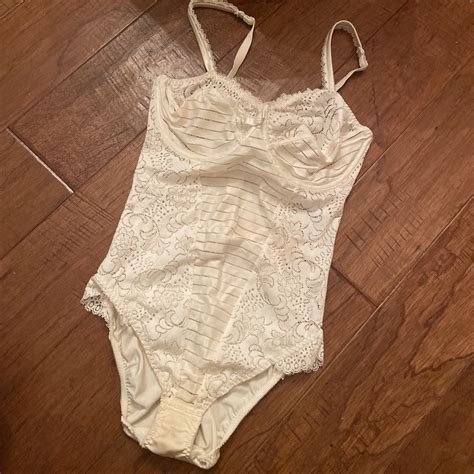 Vintage Lejaby Teddy Bodysuit Lingerie Ivory E Gem