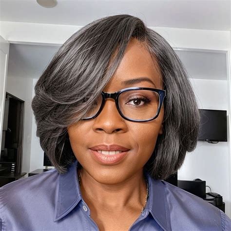 Trendy Limited Design Salt And Pepper Side Part Bob Style Glueless