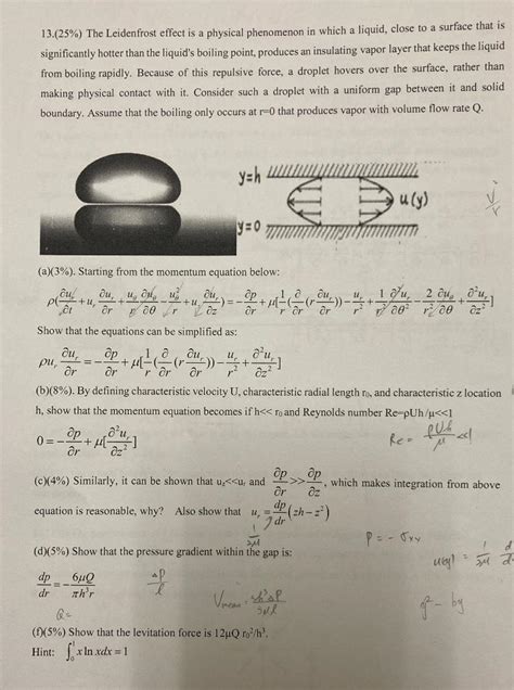 Solved 13. (25\%) The Leidenfrost effect is a physical | Chegg.com