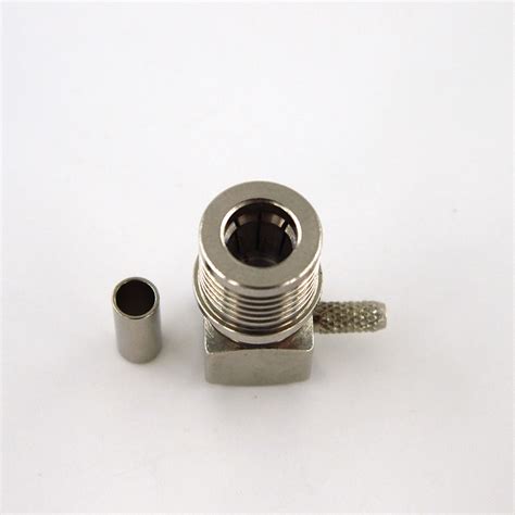 Rf Coaxial Qma Male Right Angle Crimp Connector For Rg Cable B