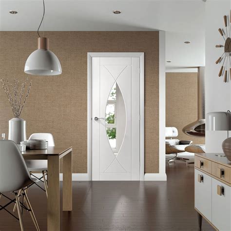 Xl Joinery Pesaro Internal White Primed Door With Clear Glass Shawfield Doors