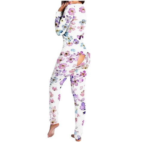 Fanxing Clearance Deals Women S Long One Piece Pajamas With Drop Seat