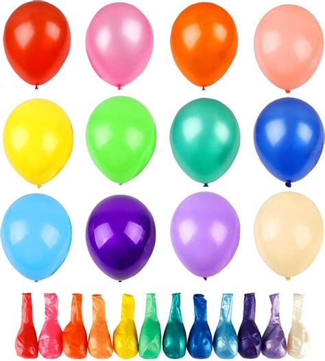 100 Pieces Assorted Color In One Pack 12 Inches Metallic Latex Party