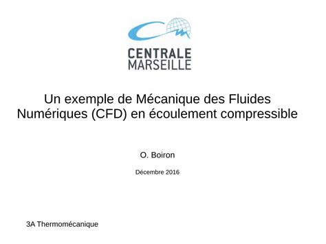 Pdf Un Exemple De M Canique Des Fluides Num Riques Cfd En Dokumen