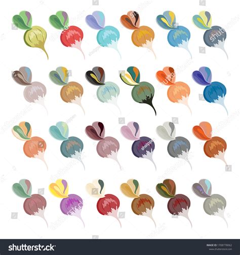 Set Colorful Different Colored Radishes On Stock Vector (Royalty Free