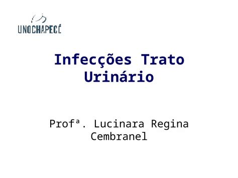 Pptx Infecções Trato Urinário Profª Lucinara Regina Cembranel