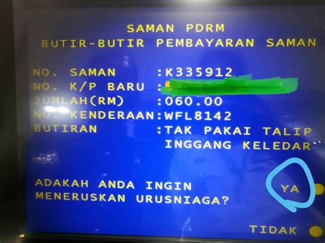 Cara Mudah Bayar Saman Pdrm Melalui Mesin Atm Maybank Sabah Post