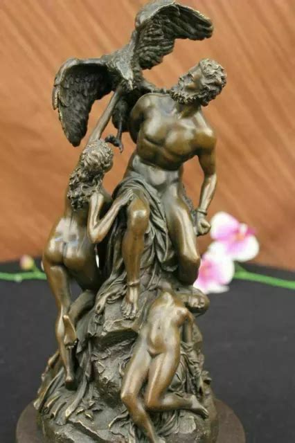 Art D Co Zeus Et Aigle Bronze Sculpture Fonte Marbre Figurine Base