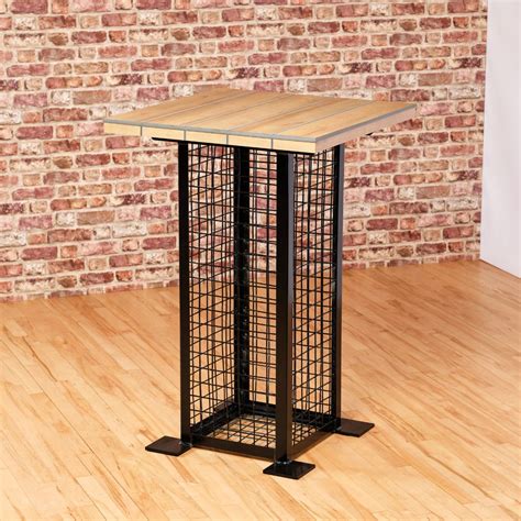 Wood Effect Bar Table Gabion Range Woodberry