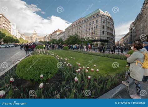 Thousands Protests On Wenceslas Square In Prague Editorial Photography