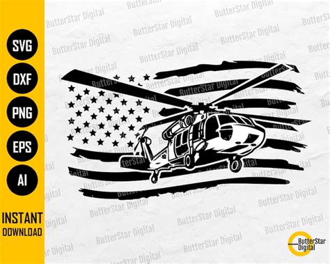 US Black Hawk SVG Helicopter Svg USA Army Military Decal Etsy