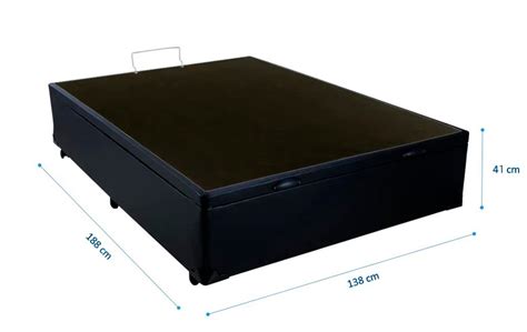 Cama Box Baú Casal 138 Tecido Sintético Preto Colchão Alegro Bello