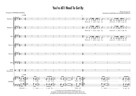 Youre All I Need To Get By Arr Edward Randell By Marvin Gaye Sheet Music For Choir At Sheet