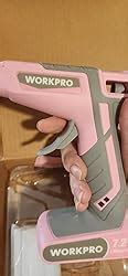 Amazon WORKPRO Pink Cordless Hot Melt Glue Gun V Rechargeable Fast Preheating Glue Gun