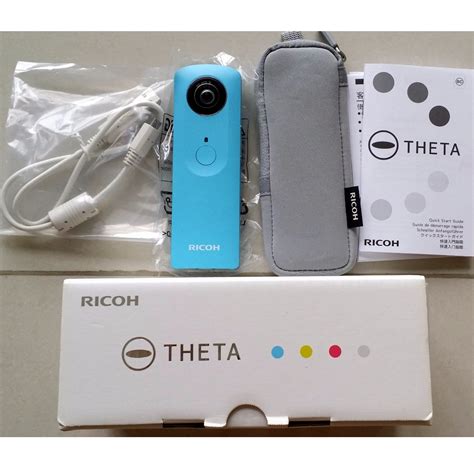 Ricoh Theta M Camera Degree Panorama Blue Photography Cameras