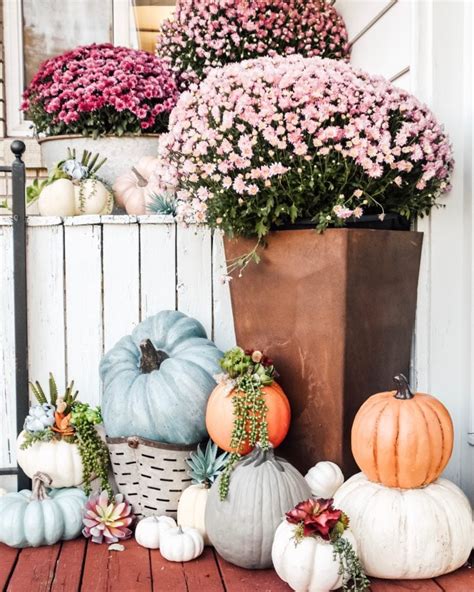 Mums And Pumpkins Fall Front Porch Decor Start At Home Decor