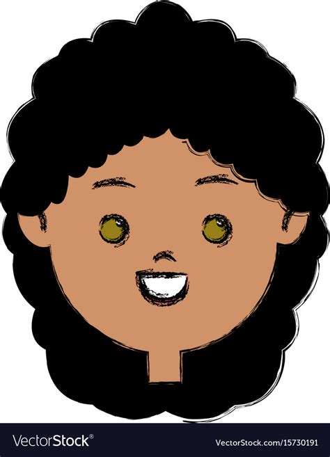 Happy Girl Face Character Female Young Royalty Free Vector