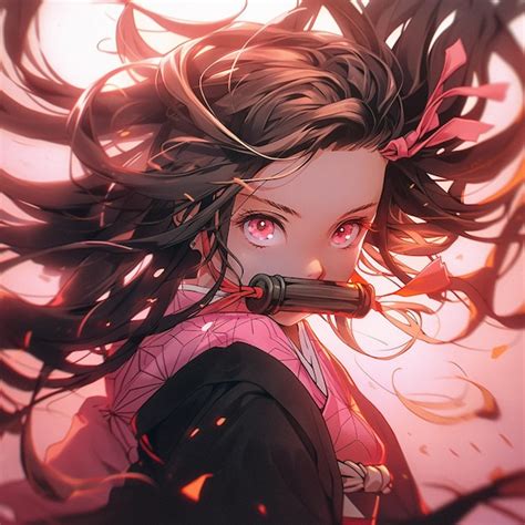 Premium Ai Image Anime Girl With Long Hair Blowing In The Wind Generative Ai