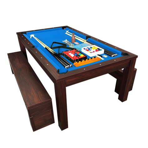 Table De Billard Bleu Pieds Convertible Avec Banquettes Theti