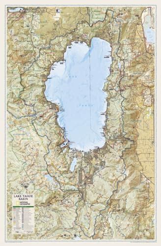 Lake Tahoe Basintubed Wall Maps Us National Geographic Reference Map National Geographic