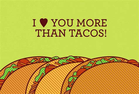 I Love You More Than Tacos Funny Love Card Taco Greeting Card Foodie