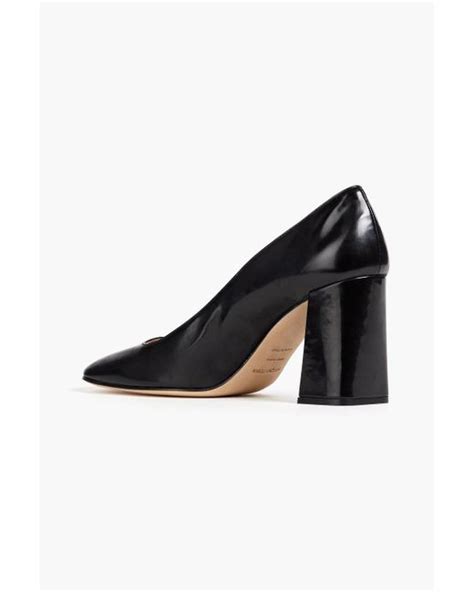 Sergio Rossi Faux Patent Leather Pumps In Black Lyst