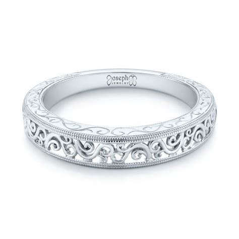 Filigree White Gold Wedding Band Best Sale Bellvalefarms