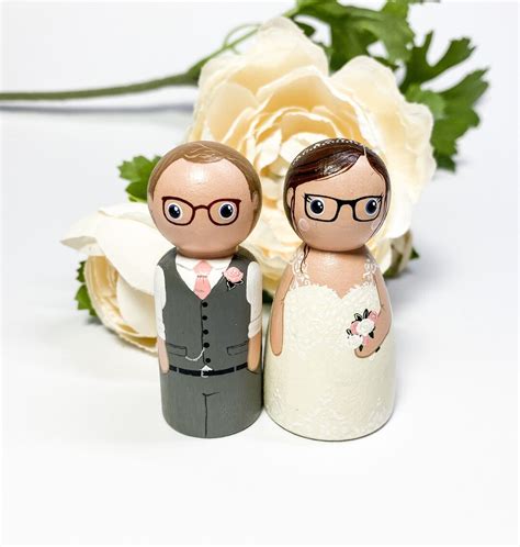 Wedding Peg Dolls. Bride and Groom Peg Doll Wedding Cake Toppers, Personalised Handmade Wood ...