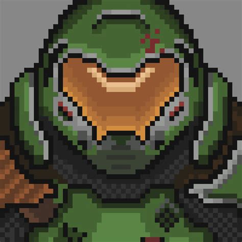 Doom Slayer Pixel Art by 13Zhy0P on DeviantArt