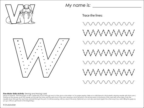 Fine Motor Skills Activity Letter W Studyladder Interactive Learning