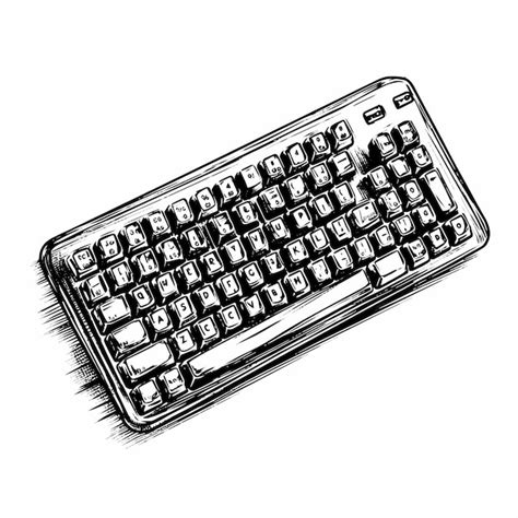 Premium Vector | Keyboard vector drawing Isolated hand drawn engraved ...