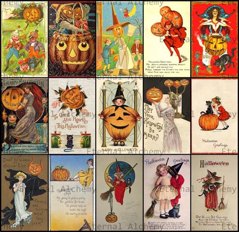 Vintage Halloween Postcards Complete Collection More than | Etsy