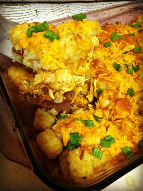 Buffalo Chicken Tater Tot Casserole Recipe Recipe Recipes Casserole Recipes Tater Tot