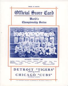 1907 Tigers vs Cubs WORLD SERIES REPRINT Scorecard | eBay