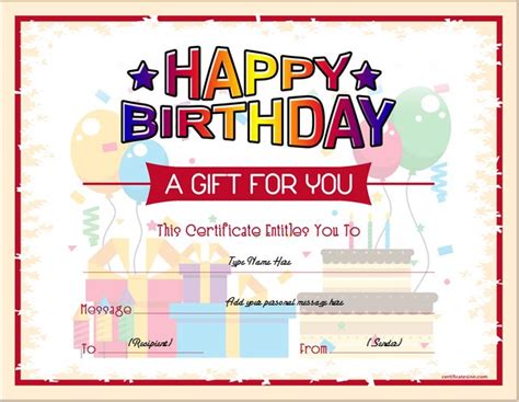 Kids Gift Certificate Template - TEMPLATES EXAMPLE | TEMPLATES EXAMPLE