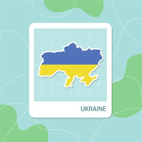 Premium Vector Stickers Of Ukraine Map With Flag Pattern In Frame