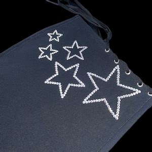 R Piece Y K Bikini Top Lace Up Micro Mini Skirt Rhinestone Star Print Y K S