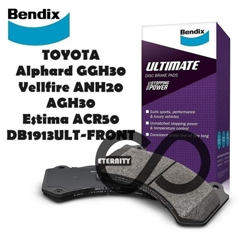 Original Bendix DB1913ULT Ultimate Racing Front Brake Pad TYT Alphard