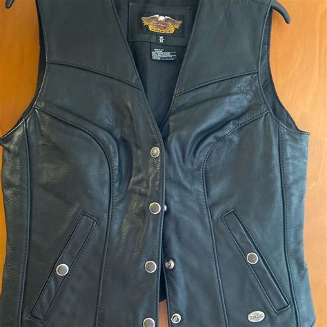 Harley Davidson Leather Vest Med Gem