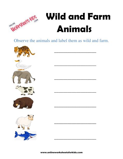 Wild And Farm Animals Worksheets 10