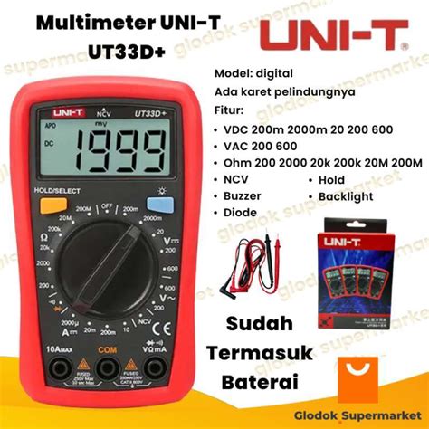 Promo MULTITESTER UNI T UT33D MULTIMETER UNIT UT 33D TESTER NCV