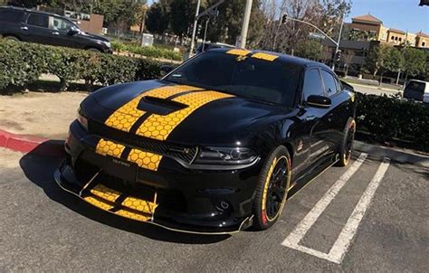 2015 Up Dodge Challenger SRT HELLCAT Style Honeycomb Rally Stripe