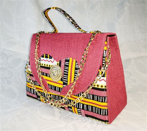 Sac à main en pagne wax Multicolore Rose Kevajo