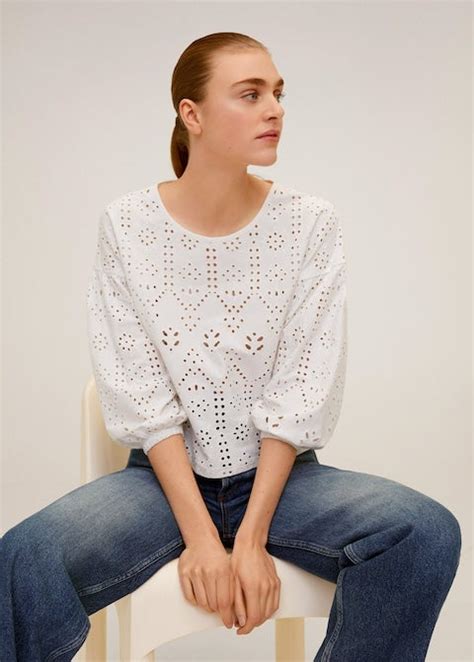 Mango Openwork Detail Blouse