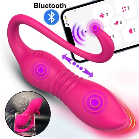 Vibrador telescópico sem fio bluetooth para mulher vibrador g ponto