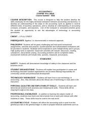 Accounting I Syllabus Docx Accounting Course Syllabus Course