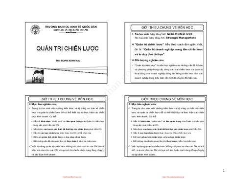 PDF Quản Trị Chiến Lược Đại Học Kinh Tế Quốc Dân Đoàn Xuân Hậu